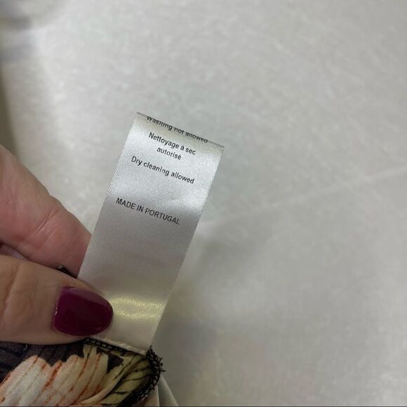 PACO Rabanne Silk Velvet Mixed Media Floral Rose V Neck Blouse 38 - Picture 8 of 8